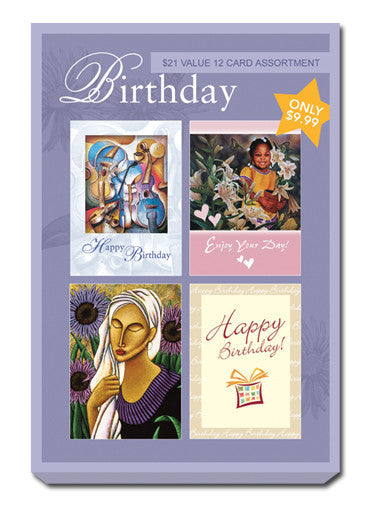 Purple Box Set of Birthday Greeting Cards