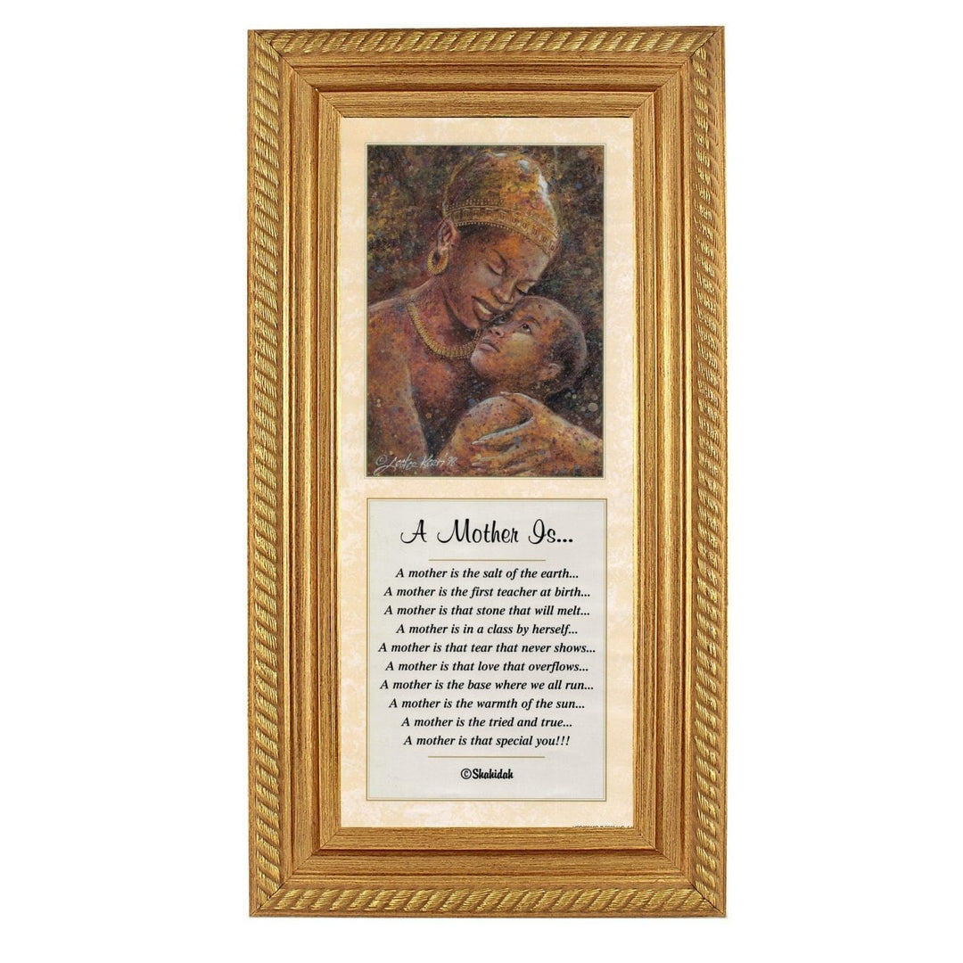 A Mother Is...-Literary Art-Shahidah-20x8 inches-Gold Frame-The Black Art Depot