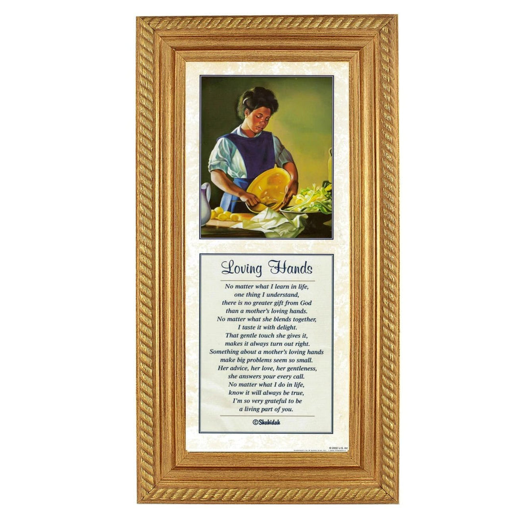 Loving Hands-Literary Art-Shahidah-20x8 inches-Gold Frame-The Black Art Depot