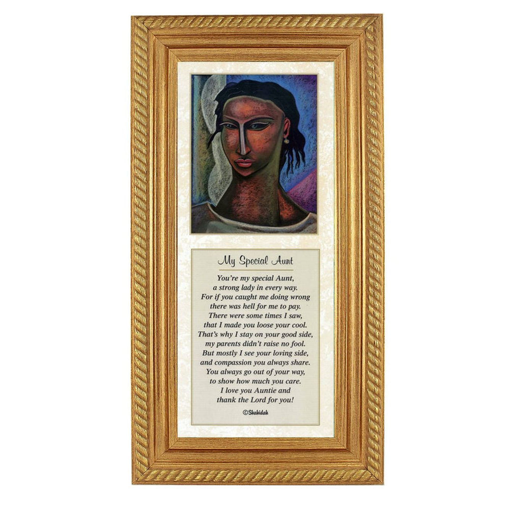 My Special Aunt-Literary Art-Shahidah-20x8 inches-Gold Rope Frame-The Black Art Depot