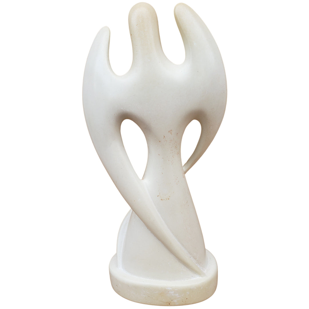 Guardian Ange (Protect Our Union: Authentic African Hand Carved Soapstone Sculpture (Natural)