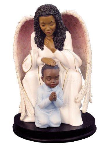 African American Guardian Angel with Boy Figurine by Positive Image Gifts