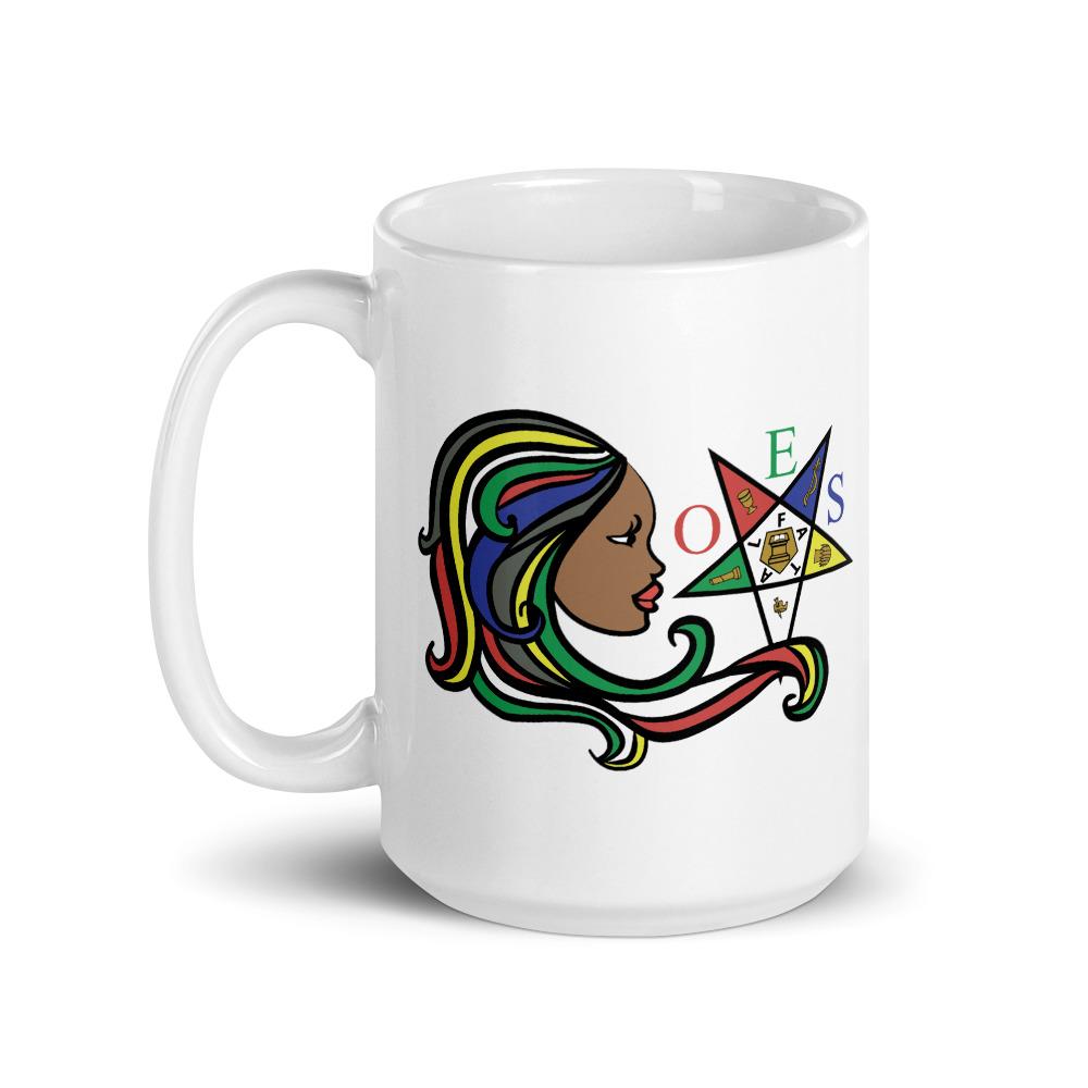 2 of 10: The Guiding Star: Order of the Eastern Star Ceramic Coffee Mug (15 oz)