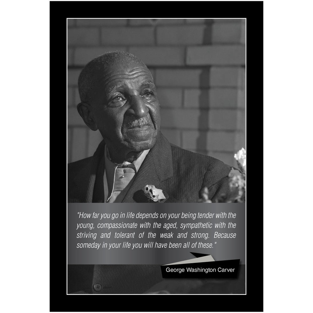 George Washington Carver: Compassion by Sankofa Designs (Black Frame)