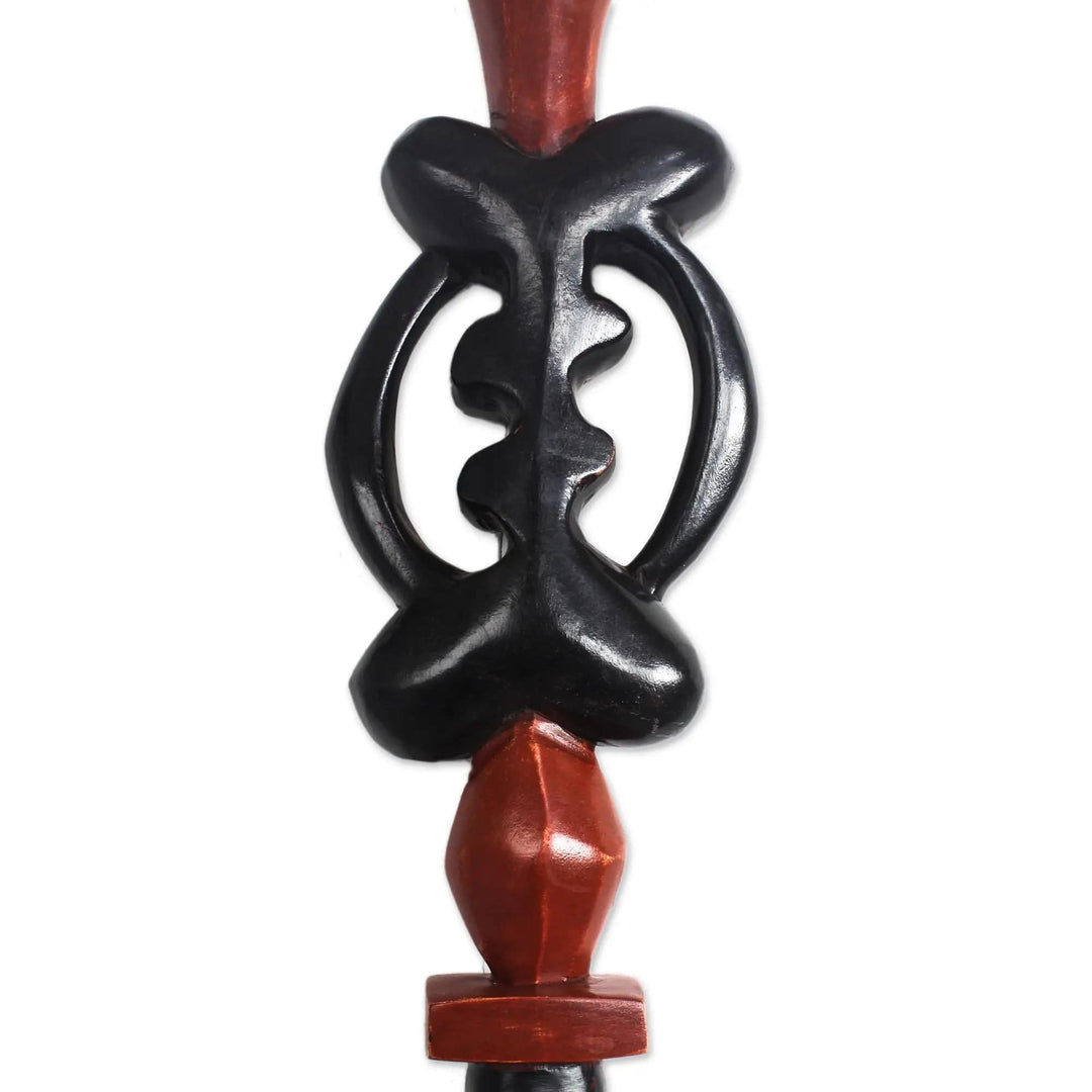 Gye Nyame Stride: Authentic African Walking Stick/Cane by Kwasi Asante