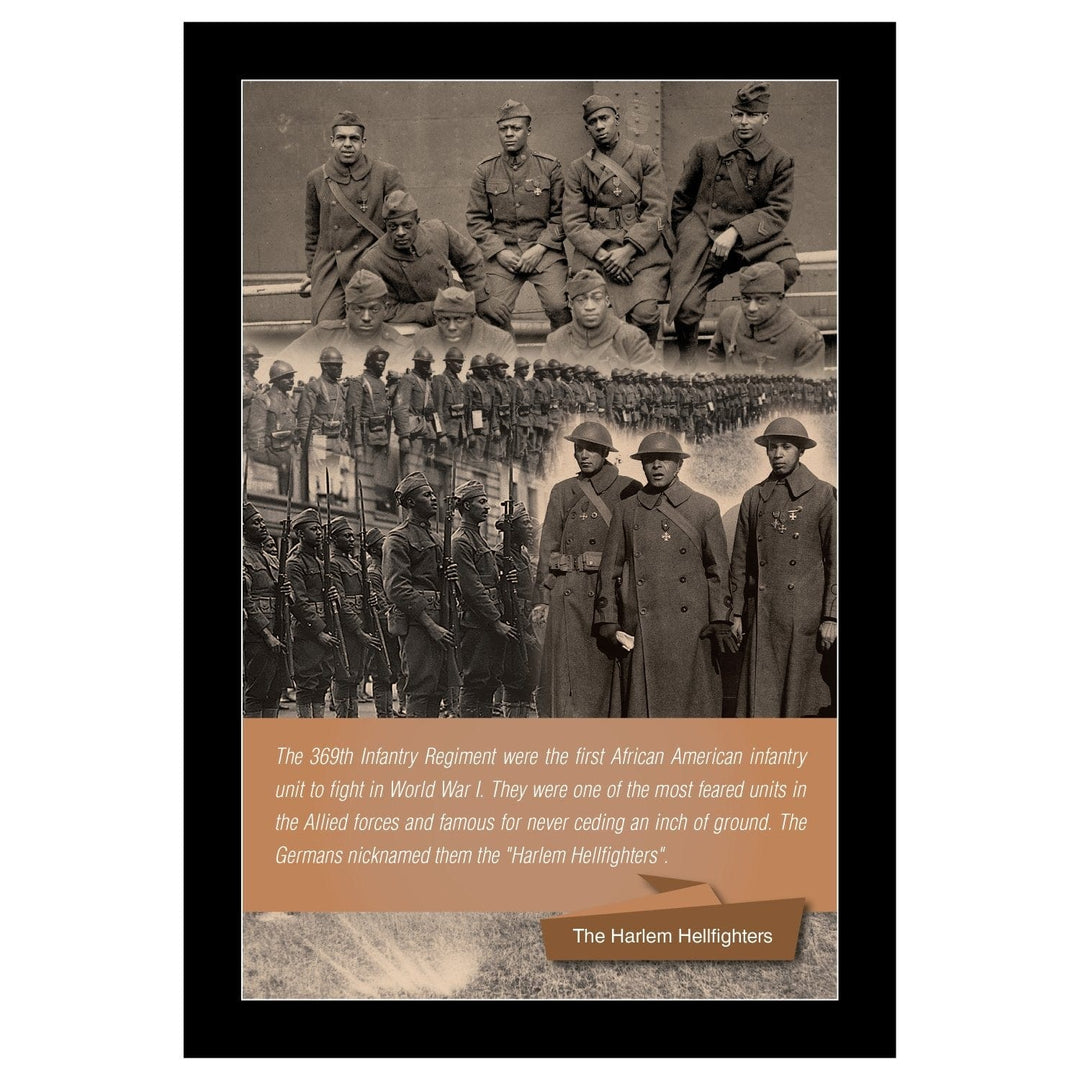 The Harlem Hellfighters Poster by Sankofa Designs (Black Frame)