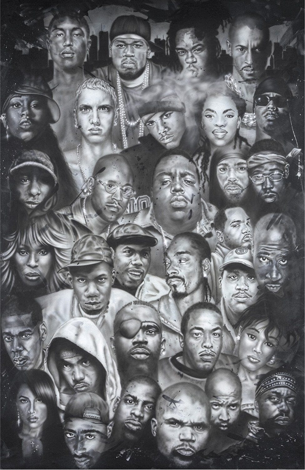 Hip Hop Montage (Great Rappers & Singers) by Herbert Beyer (Poster ...