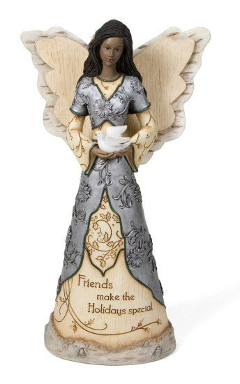 African American Friends Angel Figurine: Holiday Elements Collection by Pavilion Gifts