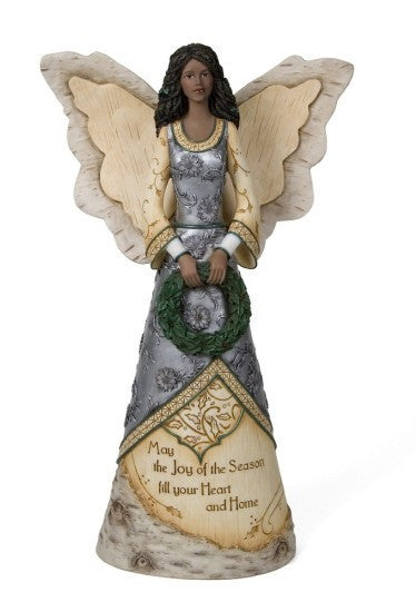 Joy of the Season Angel with Wreath Figurine by Holiday Elements