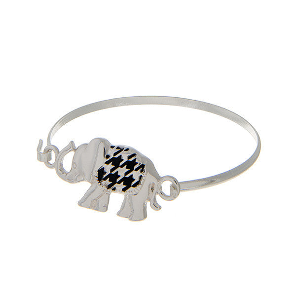 Delta sigma Theta Inspired Elephant Houndstooth Bangle Bracelet