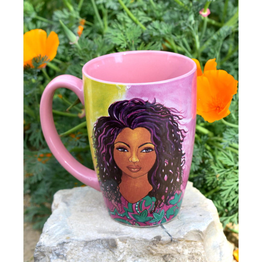 I Am Ambitious: Alpha Kappa Alpha Latte Mug by Sylvia "Gbaby" Cohen