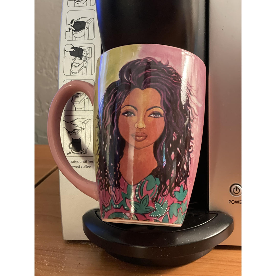 I Am Ambitious: Alpha Kappa Alpha Latte Mug by Sylvia "Gbaby" Cohen