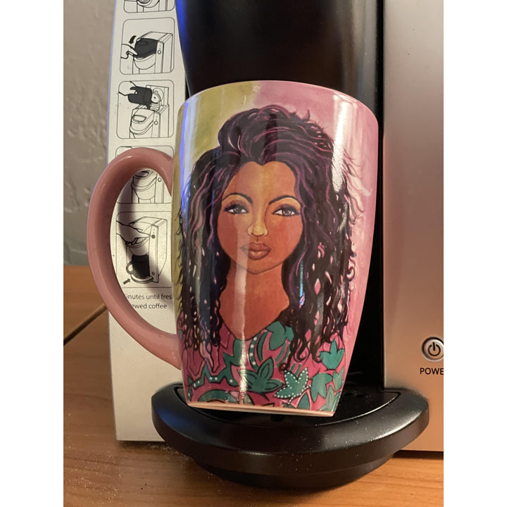 I Am Ambitious: Alpha Kappa Alpha Latte Mug by Sylvia "Gbaby" Cohen
