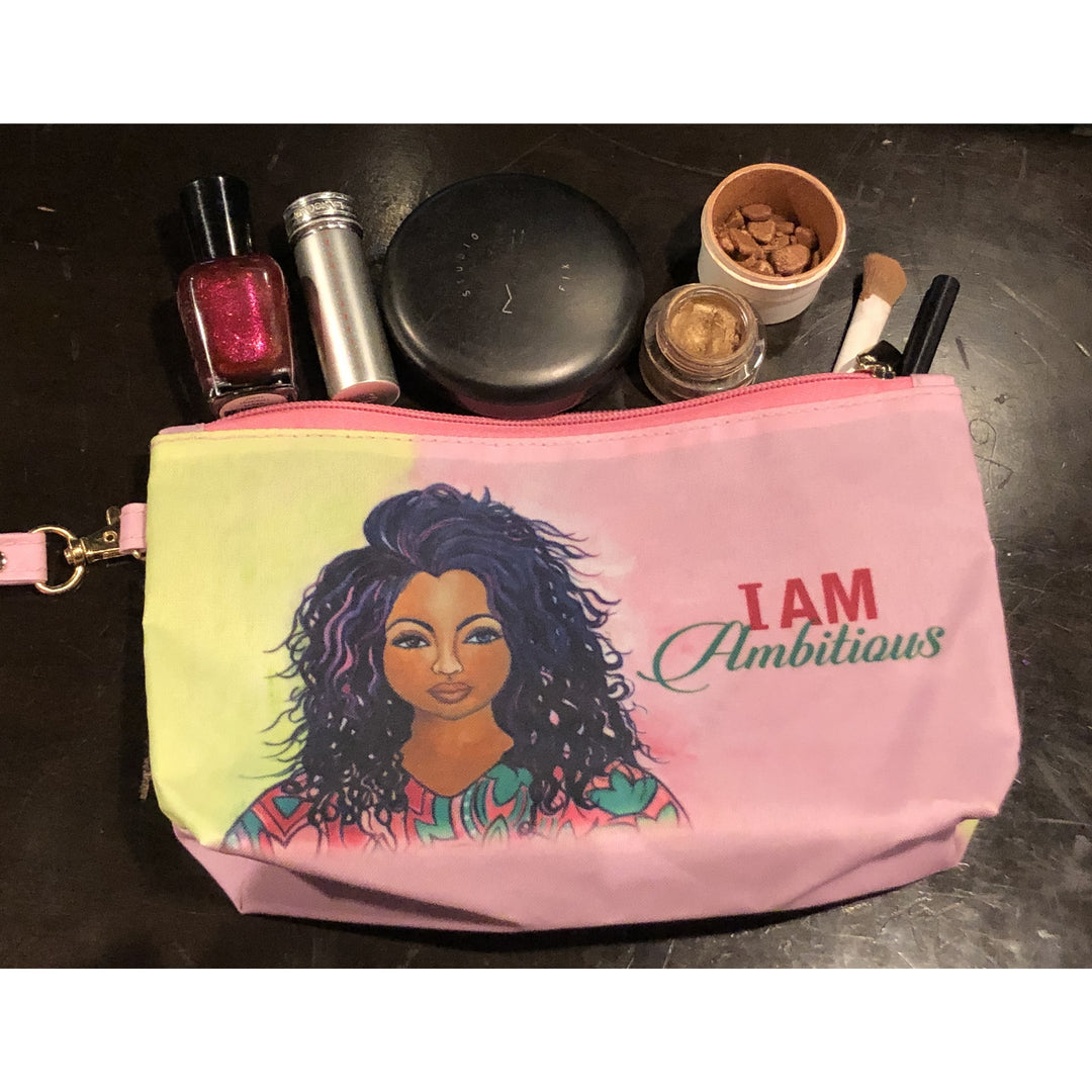 I Am Ambitious: Alpha Kappa Alpha Cosmetic Pouch by Sylvia "Gbaby Cohen