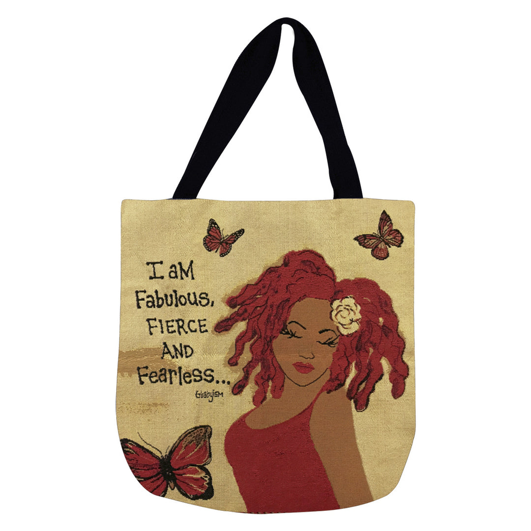 I am Fabulous, Fierce and Fearless: African American Tapestry Woven Tote Bag by GBaby