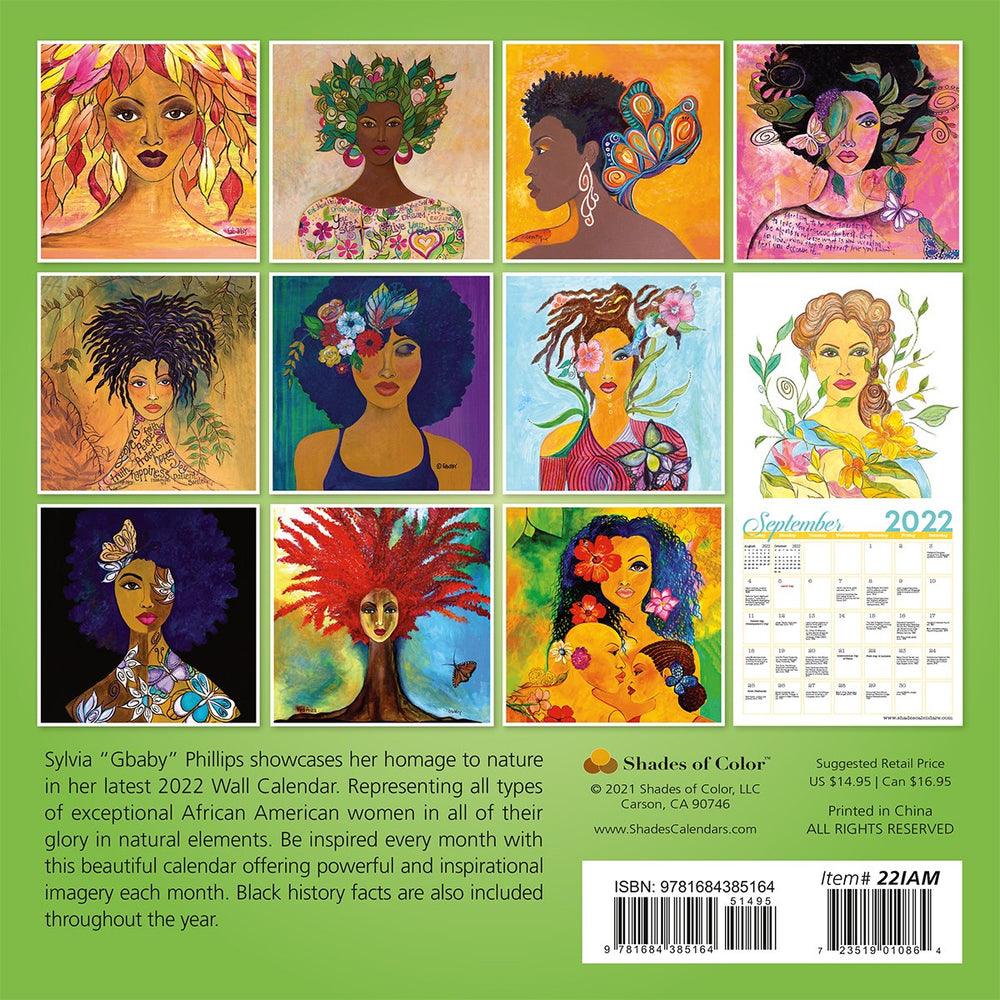 I Am Life by GBaby: 2022 African American Calendar (Back)
