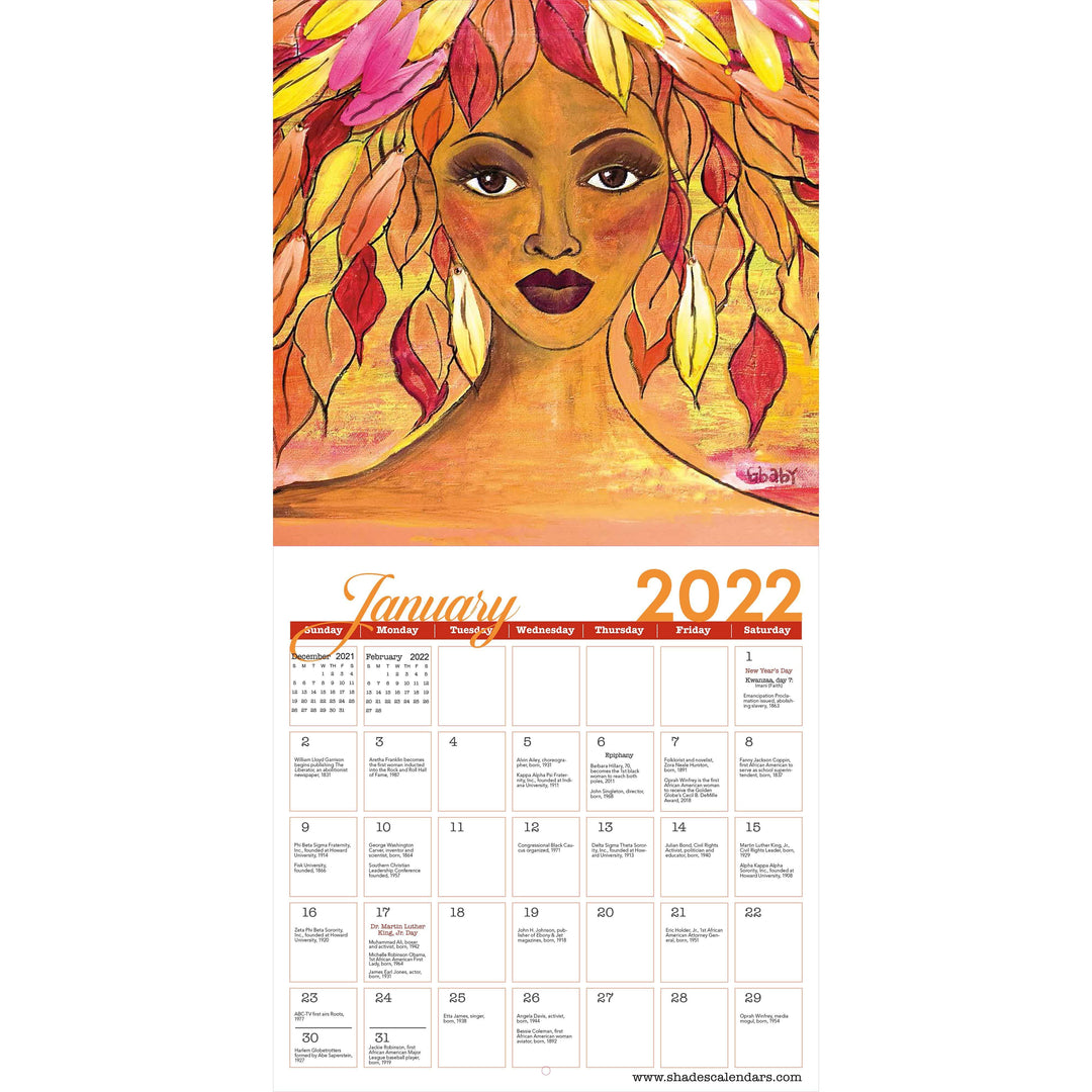 I Am Life by GBaby: 2022 African American Calendar (Interior)