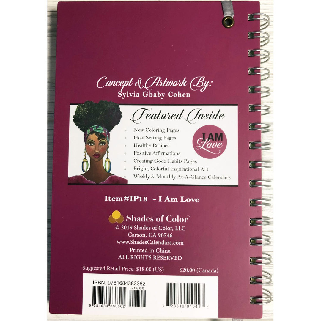 I Am Love: African American 2020 Weekly Planner by Gbaby (Back)