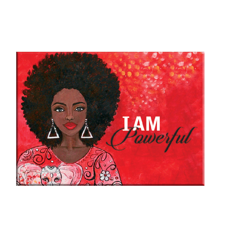 I Am Powerful: Delta Sigma Theta Inspired Decorative African American Magnet by Sylvia "Gbaby" Cohen