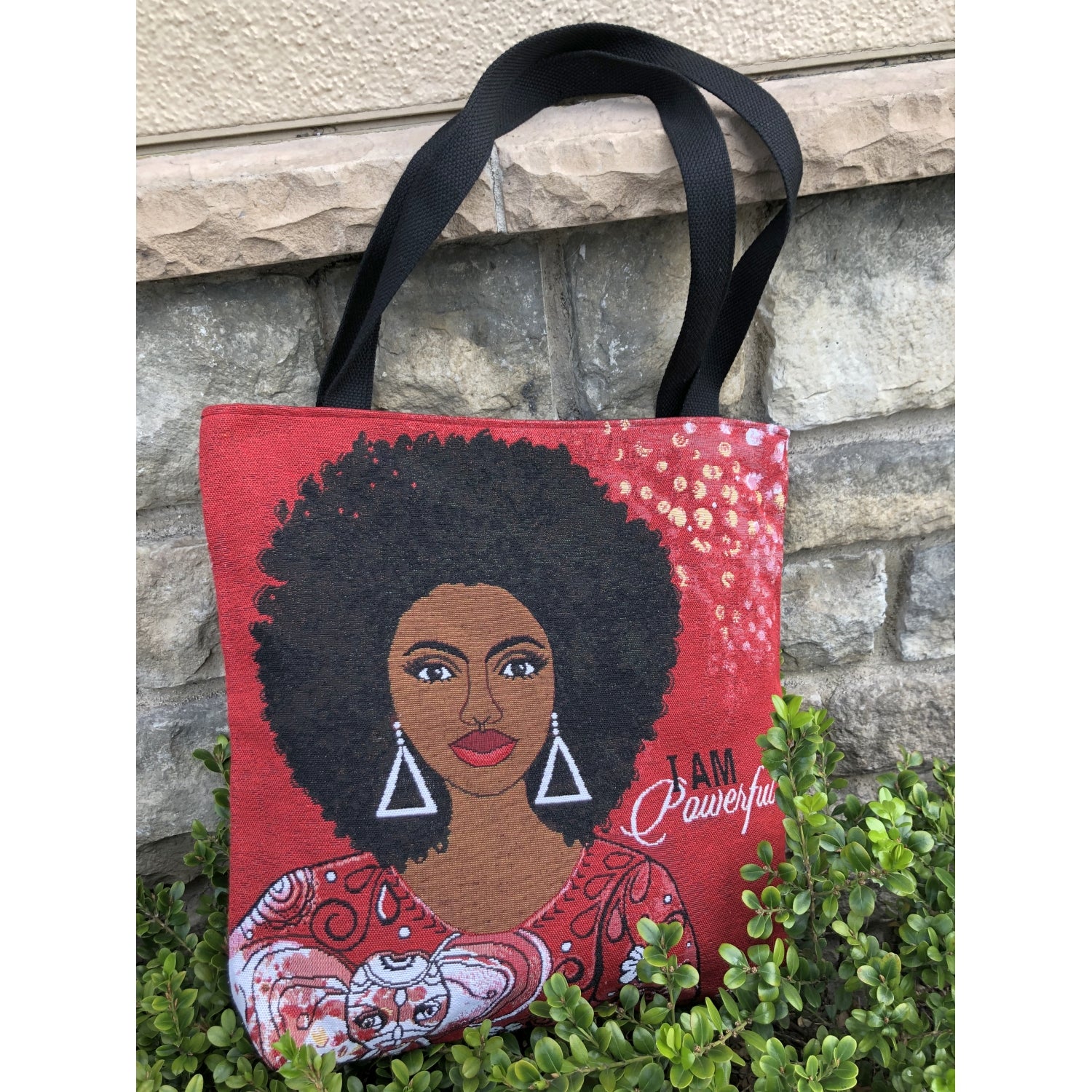 2 of 5: I Am Powerful: Delta Sigma Theta Woven Tapestry Tote Bag by GBaby