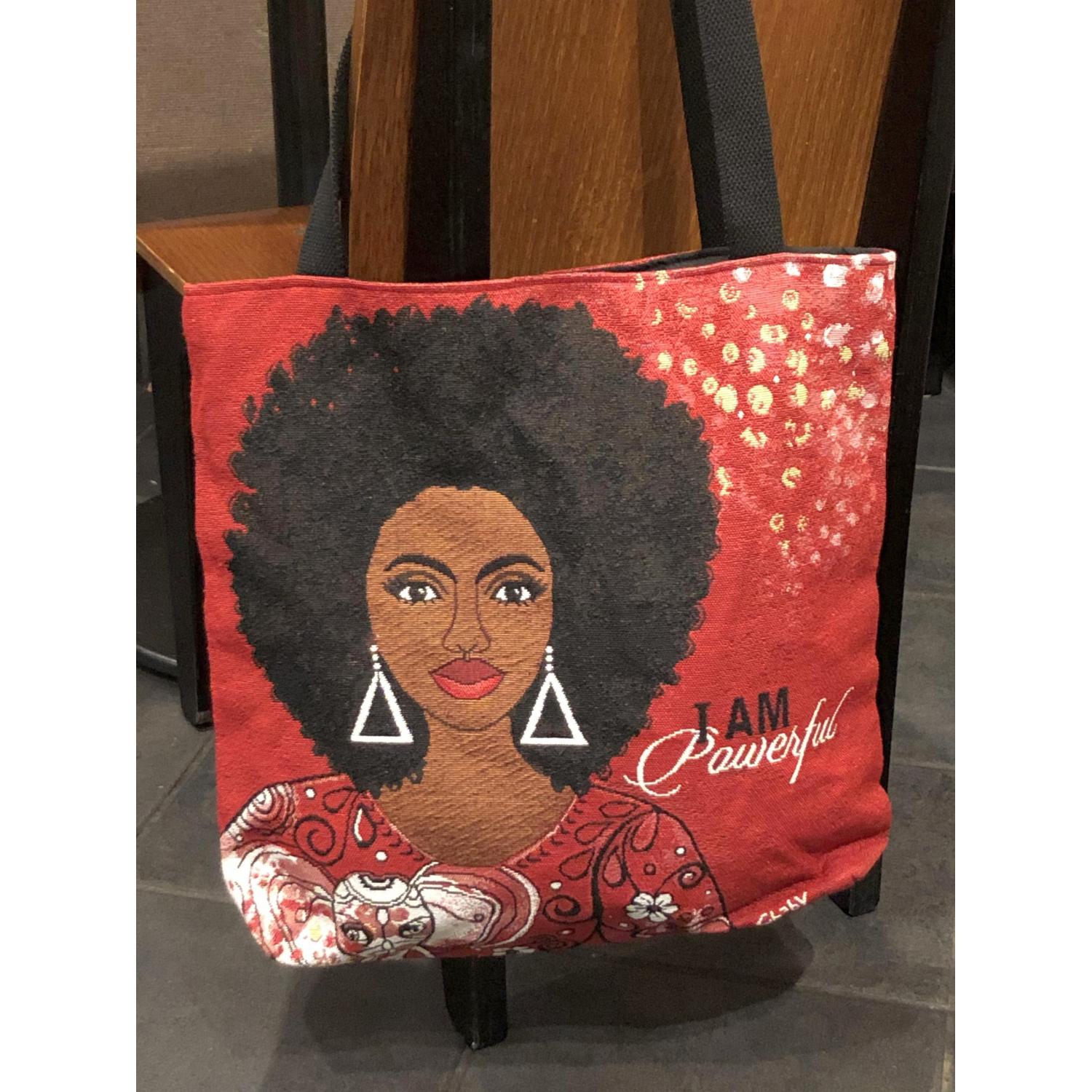 5 of 5: I Am Powerful: Delta Sigma Theta Woven Tapestry Tote Bag by GBaby
