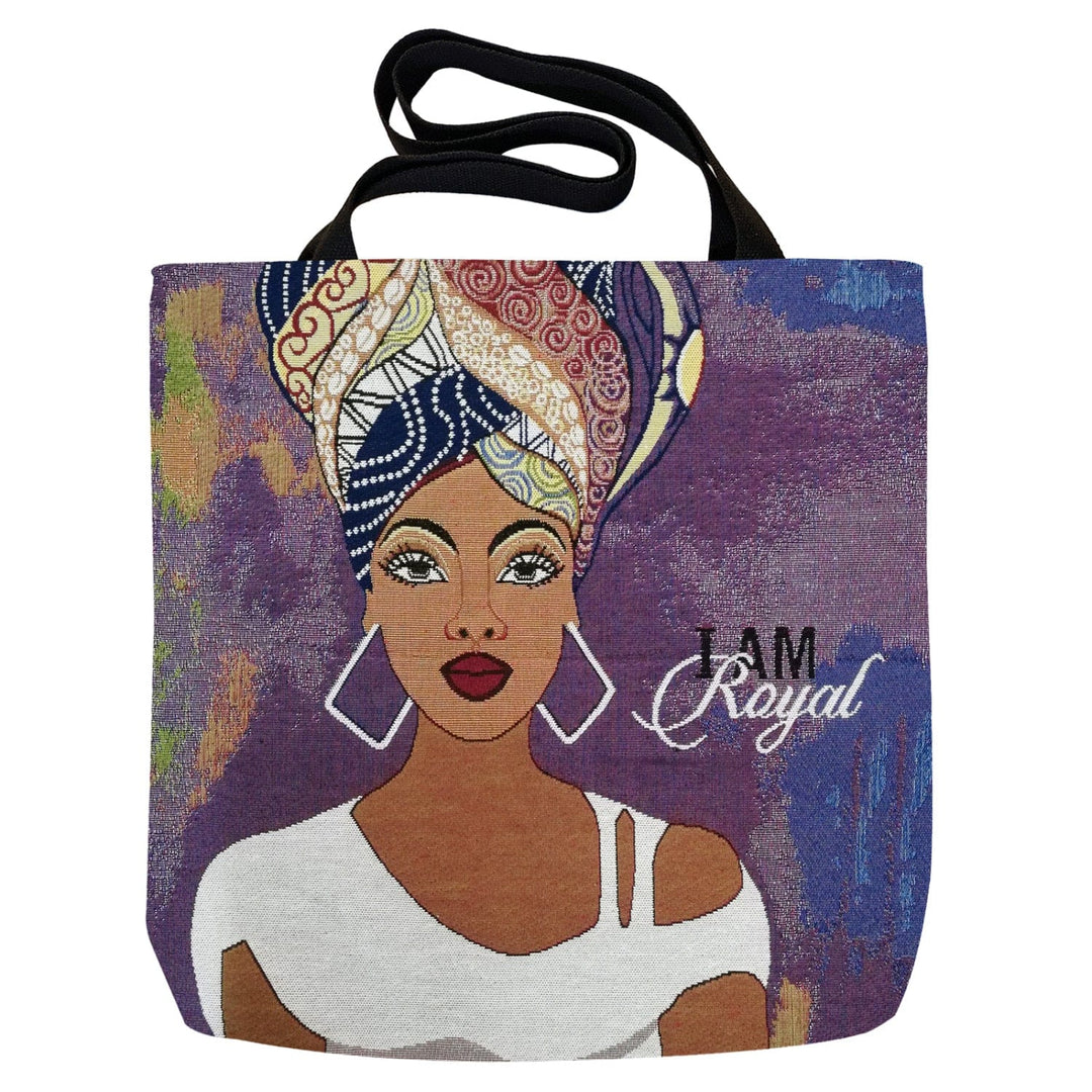 I Am Royal: African American Woven Tapestry Tote Bag by GBaby