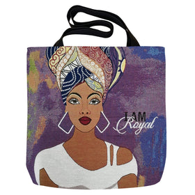 I Am Royal: African American Woven Tapestry Tote Bag by GBaby
