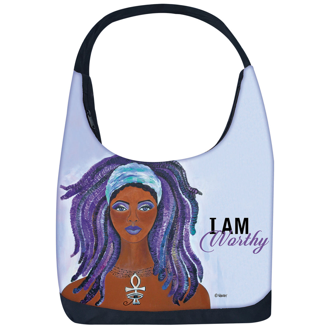 I Am Worthy Hobo Shoulder Bag by Sylvia "GBaby" Cohen