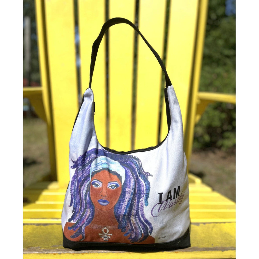 I Am Worthy Hobo Shoulder Bag by Sylvia "GBaby" Cohen