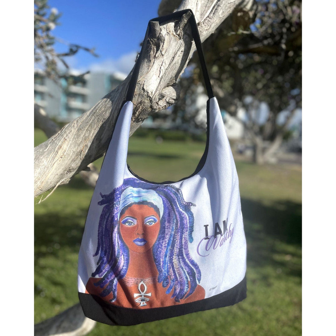 I Am Worthy Hobo Shoulder Bag by Sylvia "GBaby" Cohen