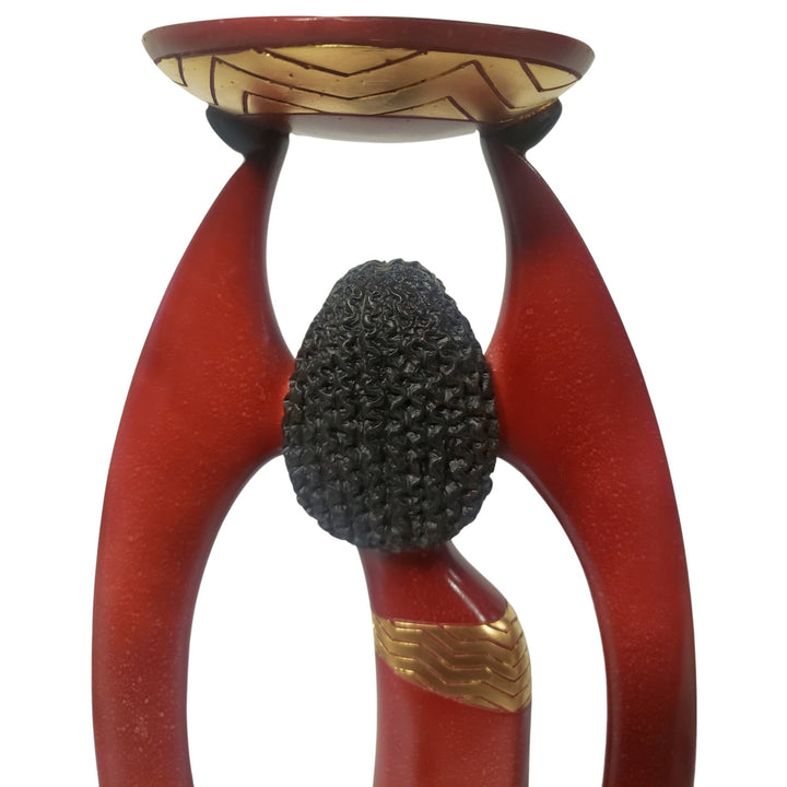 In All Her Glory: Essence of Africa Candle Holder Figurine (Back - Close Up)