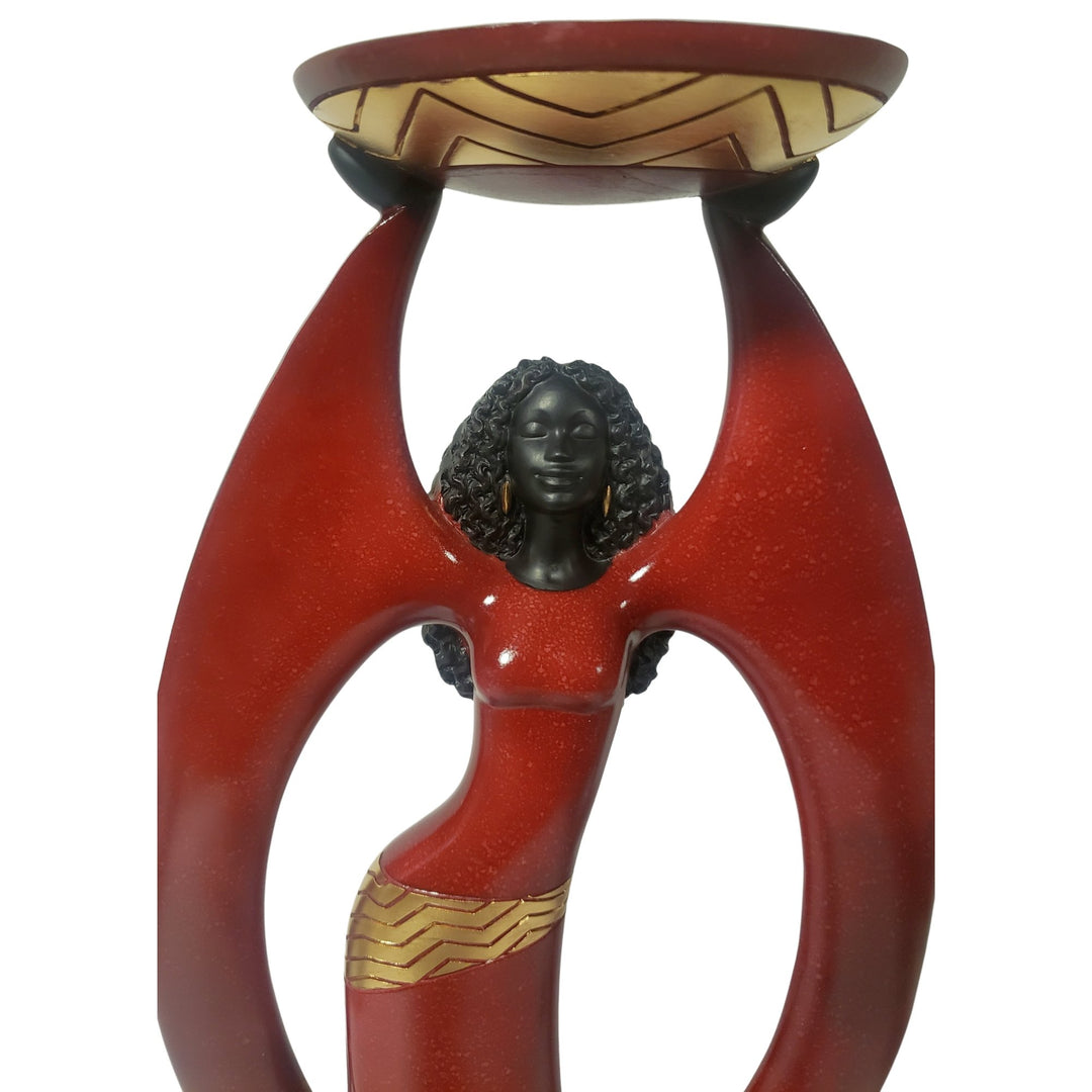 In All Her Glory: Essence of Africa Candle Holder Figurine (Front - Close Up)