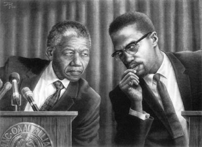 Meeting of the Minds (Malcolm X and Nelson Mandela) by Jay C. Bakari
