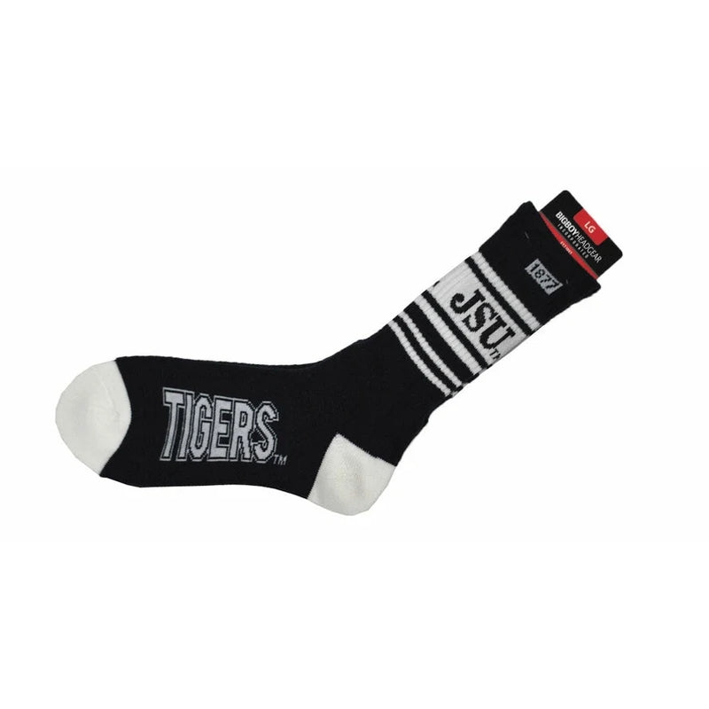 Jackson State University Tigers Knitted Socks-Socks-Big Boy Headgear-Mens 10-13-Navy Blue-The Black Art Depot