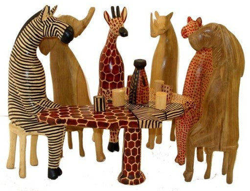 Mahogany Animal Party Set by Jedando Handicrafts
