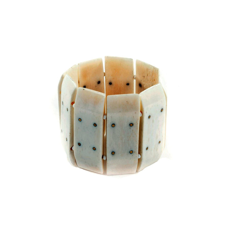 Authentic African Iota Cow Bone Stretch Bracelet by Akoma Accents