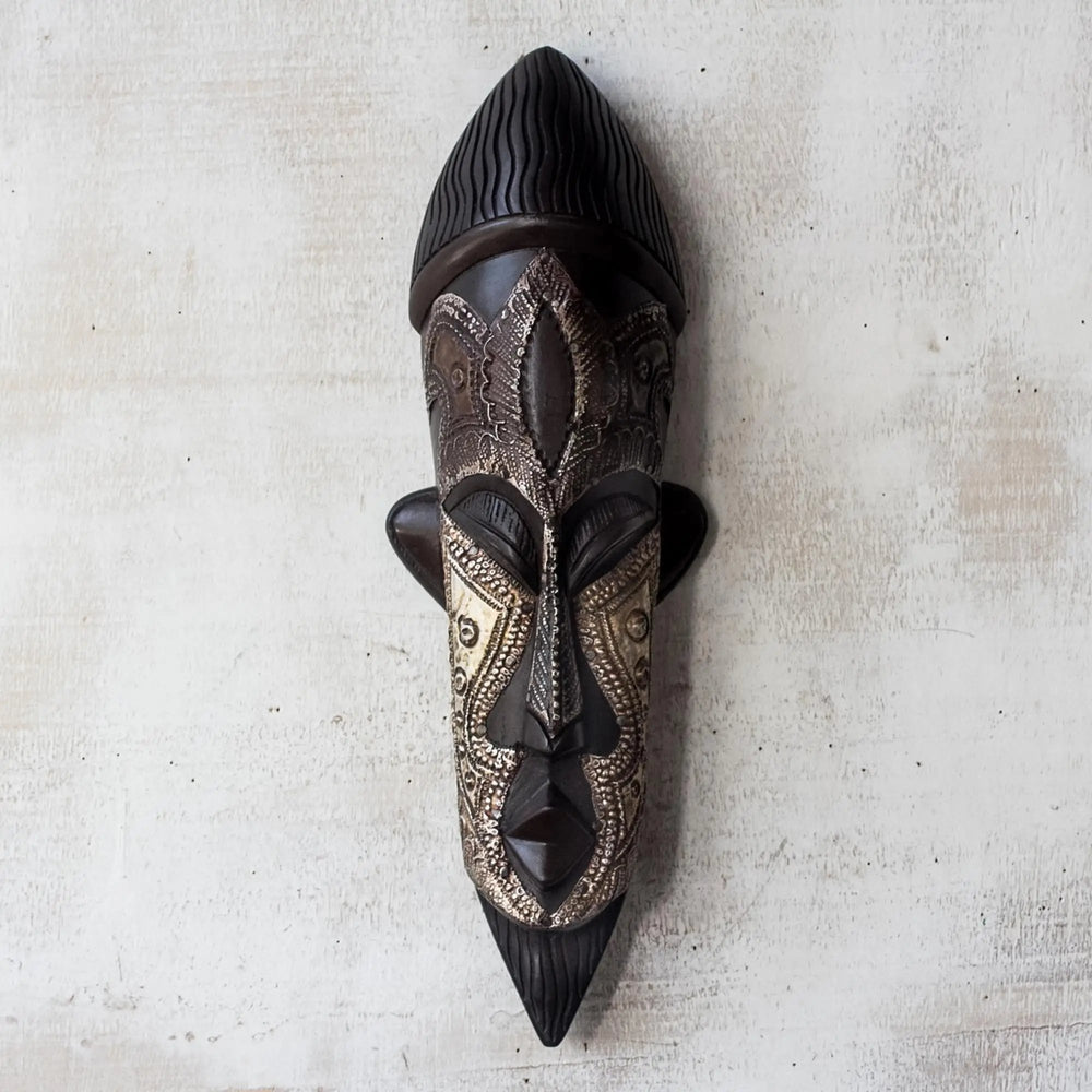 Have Patience: Authentic Handmade West African Mask by Winfred Okoampah