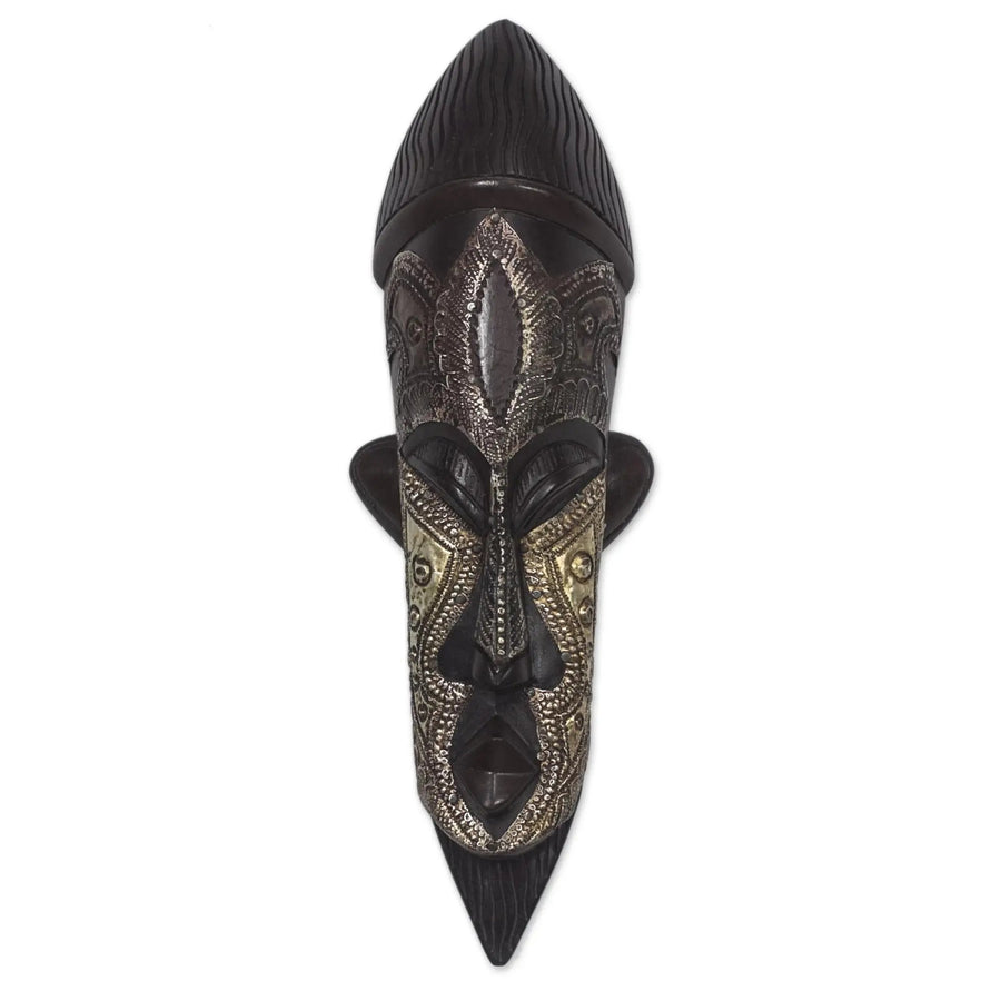 Have Patience: Authentic Handmade West African Mask by Winfred Okoampah
