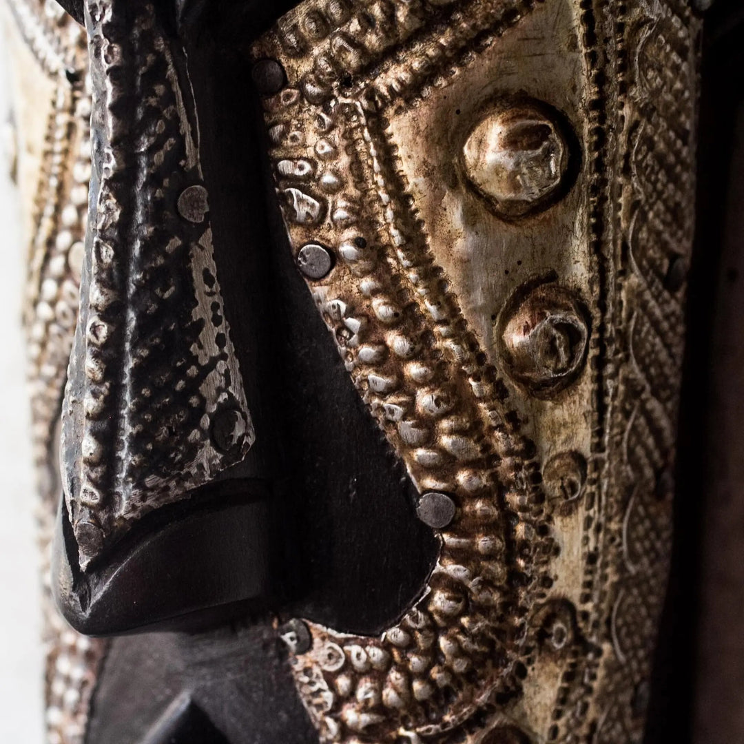Have Patience: Authentic Handmade West African Mask by Winfred Okoampah (Detail)