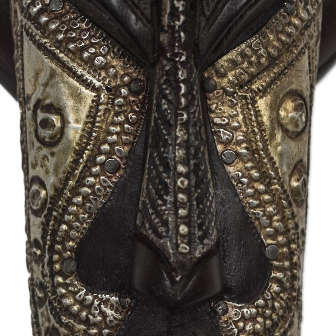 Have Patience: Authentic Handmade West African Mask by Winfred Okoampah (Detail)