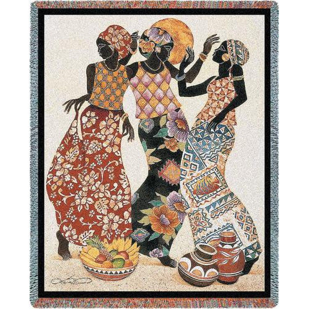Jubilation by Keith Mallett: African American Tapestry Throw Blanket