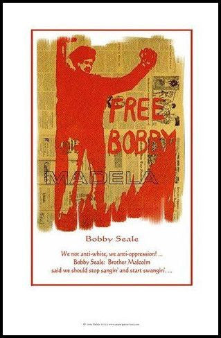 Start Swangin': Bobby Seale-Art-Julian Madyun-11x17 inches-Black Frame-The Black Art Depot