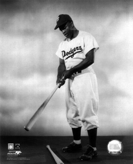 Jackie Robinson with Bat (1948) by Julian Madyun