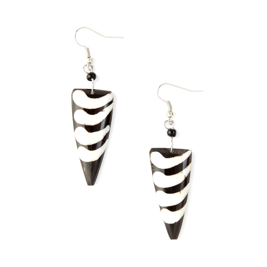 Authentic African Hand Made Kenyan Cow Bone Cirrus Fishhook Earrings