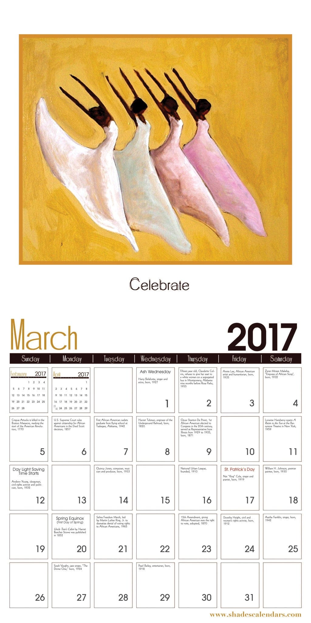 Rhythem and Hues: The Art of Kerream Jones (2017 African American Wall Calendar)