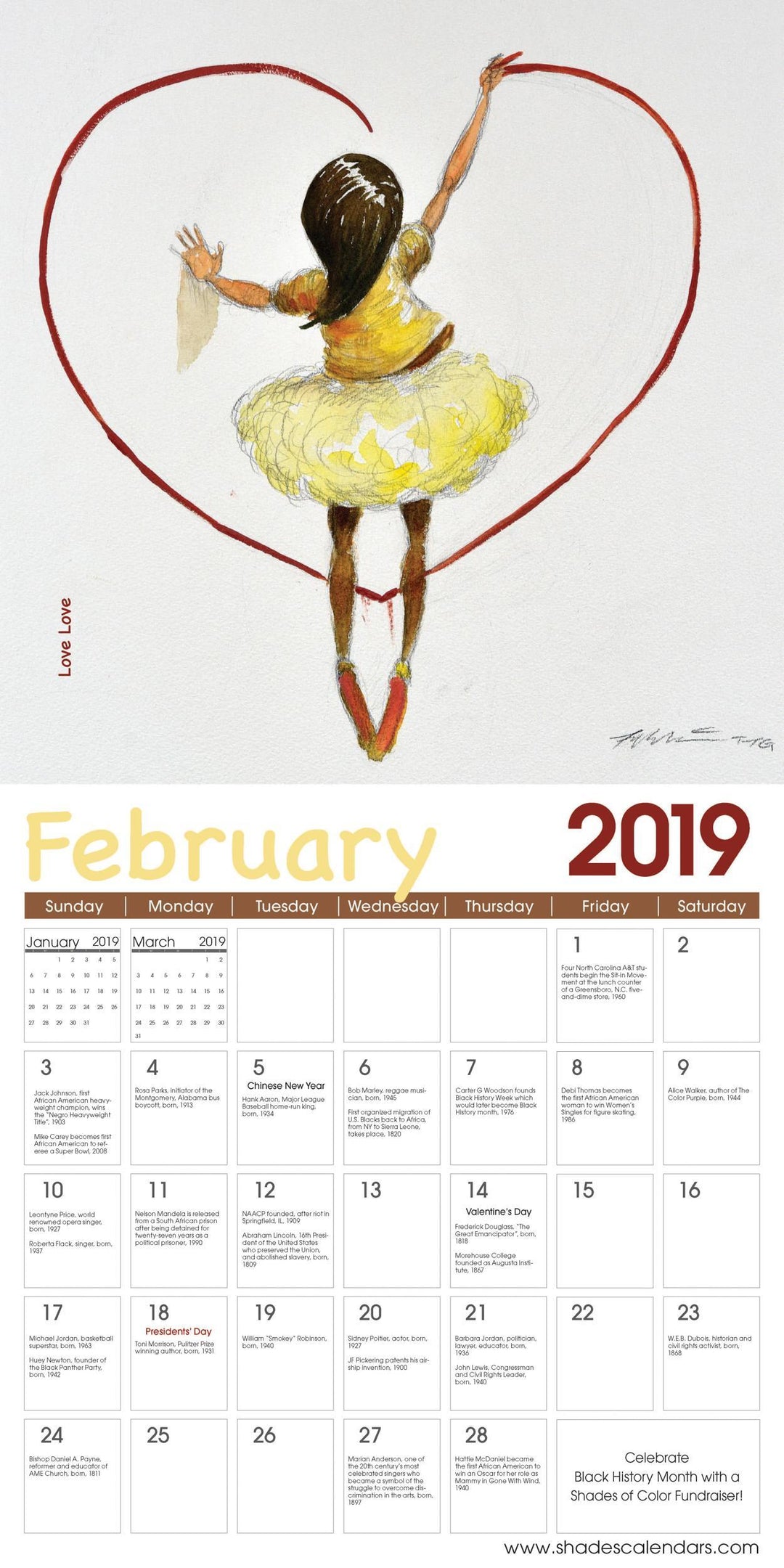 Shades of Color Kids: The Art of Frank Morrison (2019 African American Calendar) (Interior)
