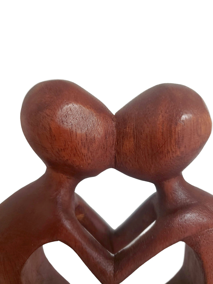 Kissing Couple II: Authentic Handmade Indonesian Suar Wood Decor