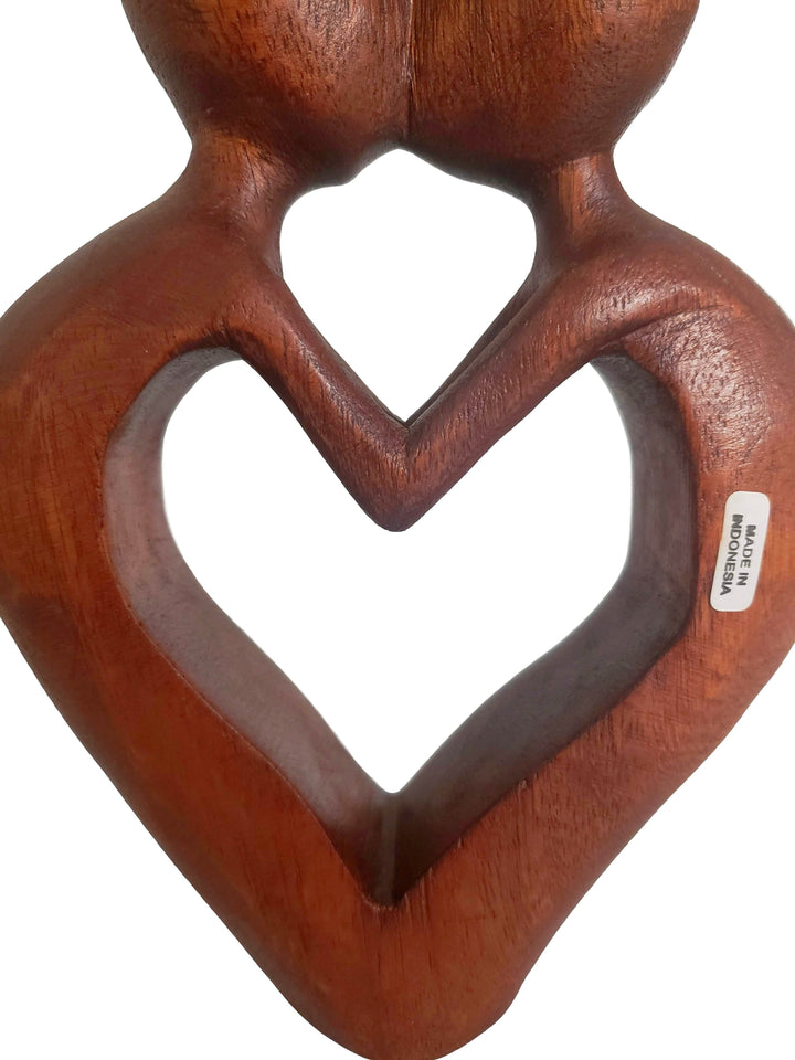 Kissing Couple II: Authentic Handmade Indonesian Suar Wood Decor