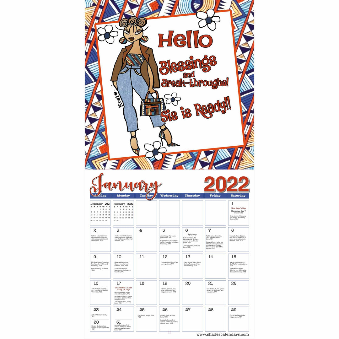 Be Your Own Insp-HER-ation by Kiwi McDowell: 2022 African American Wall Calendar (Interior)