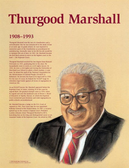 Great Black Americans: Thurgood Marshall Poster by Knowledge Unlimited